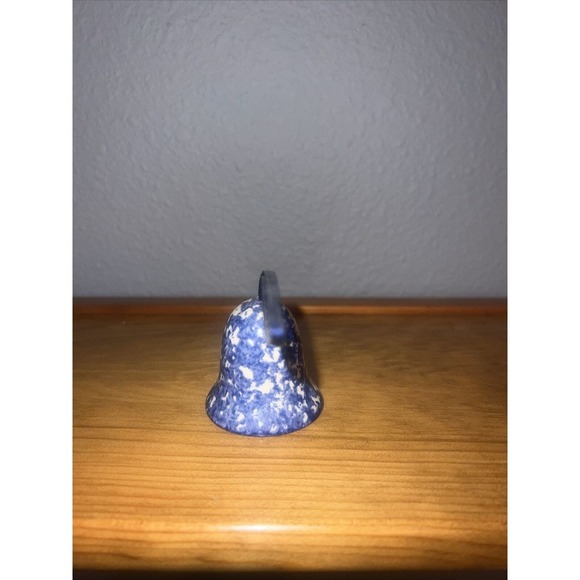 Molly Dallas Spatterware Folk Art Farmhouse Pottery Mini Bell 1.875 x 1.75" Base - Picture 3 of 5